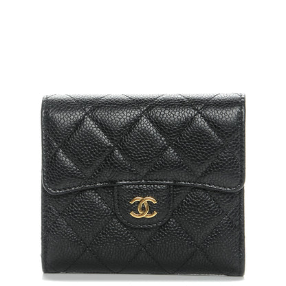 Chanel Caviar Quilted Compact Flap Wallet Black 1 of 8