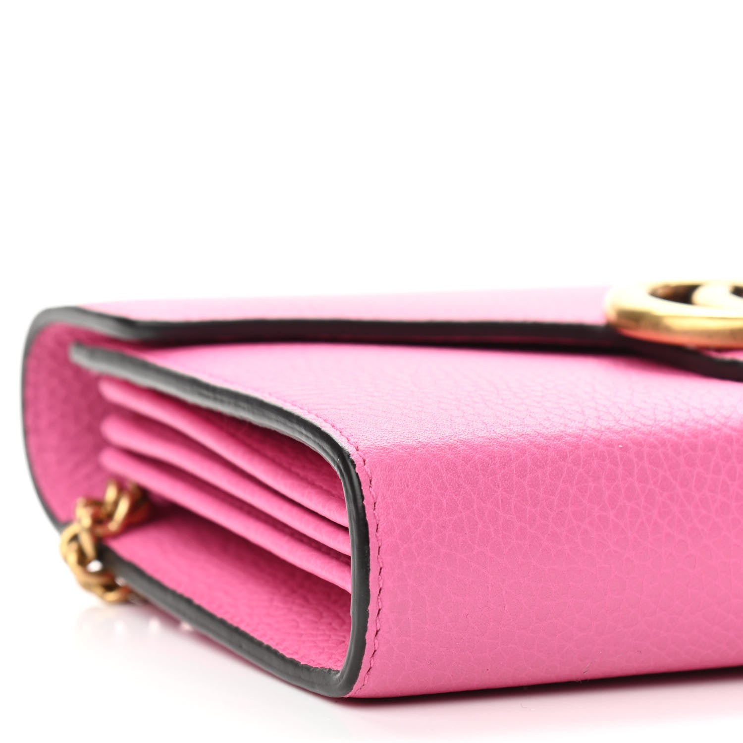 Gucci Cellarius Calfskin GG Marmont Chain Wallet Pink Tropical Flower 9 of 10
