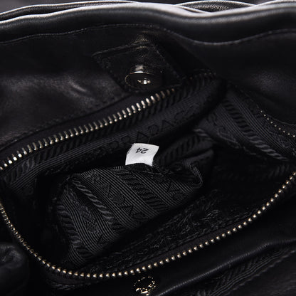 Prada Nappa Frills Shoulder Bag Black 7 of 16