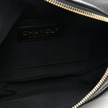 Chanel Crumpled Glazed Lambskin Quilted Waist Bag Fanny Pack Black 4 of 9