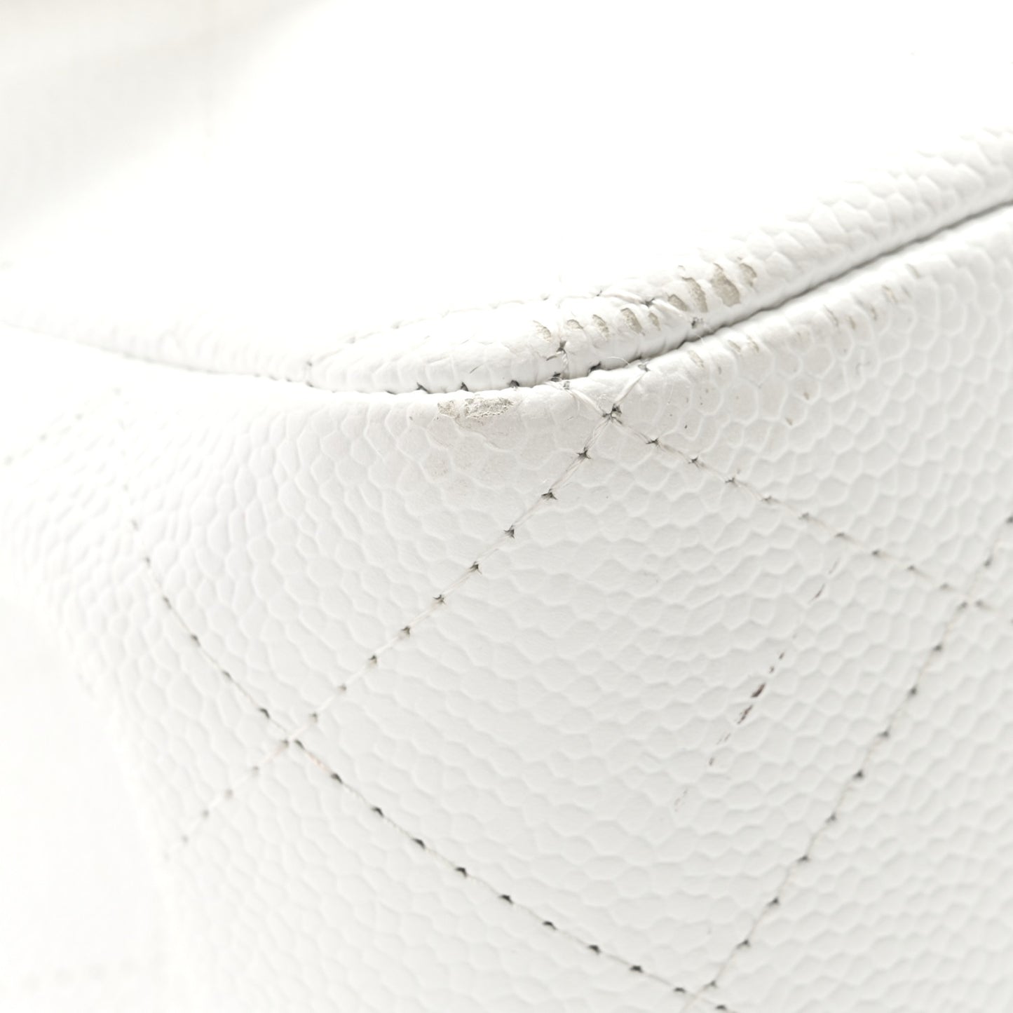 Caviar Quilted Jumbo Single Flap White