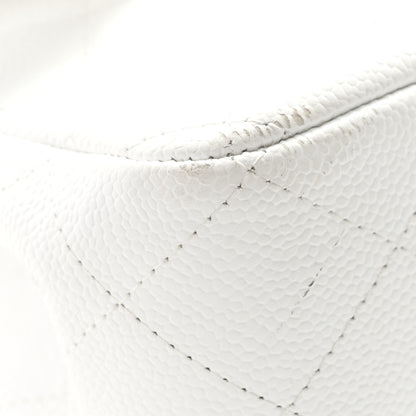 Chanel Caviar Quilted Jumbo Single Flap White 13 of 15