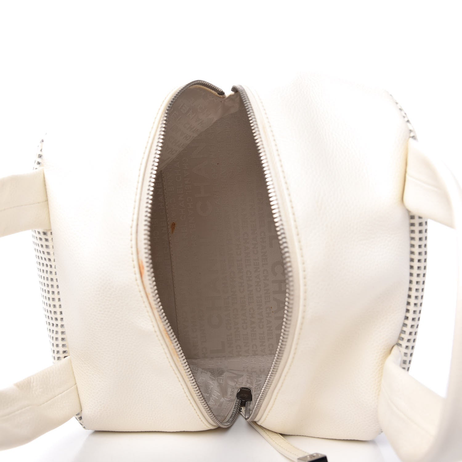 Chanel Caviar Perforated Bowler White 5 of 12