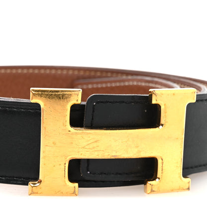 Hermes Box Togo 32mm H Belt 80 32 Black Gold 9 of 10