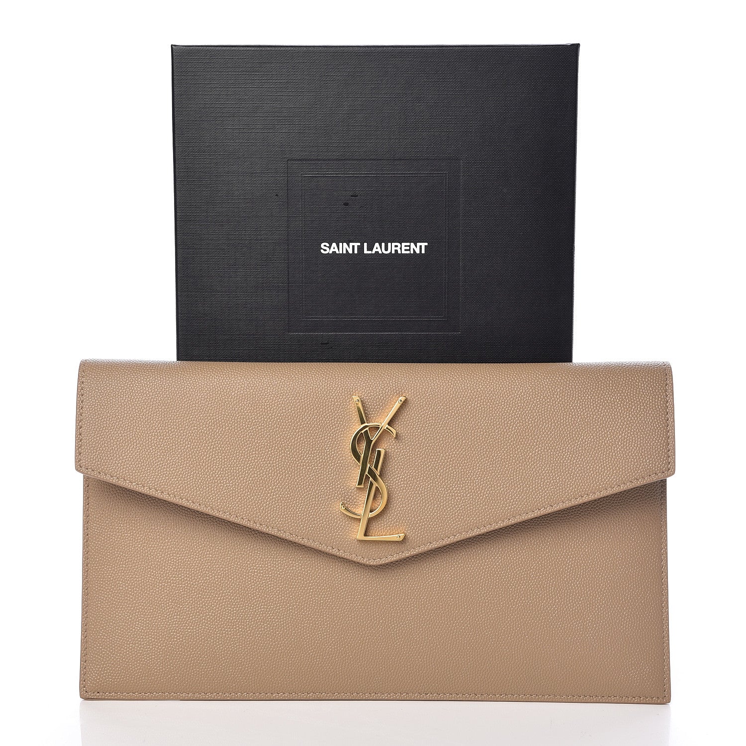 Saint Laurent Grain De Poudre Uptown Pouch Dark Latte 8 of 8