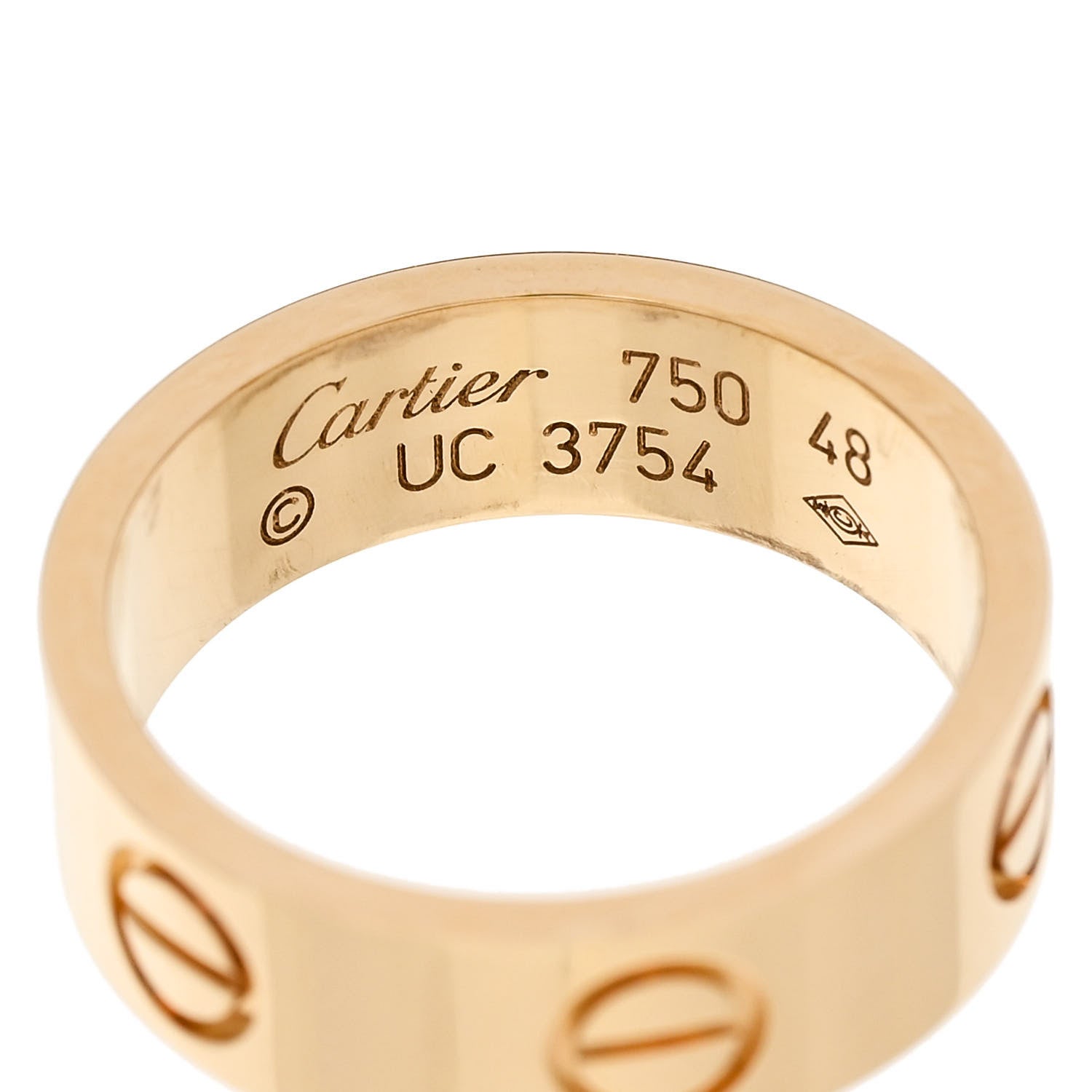 Cartier 18K Yellow Gold 5.5mm LOVE Ring 48 4.5 4 of 6