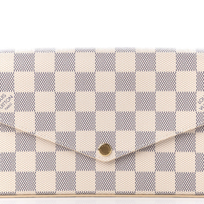 Louis Vuitton Damier Azur Pochette Felicie Chain Wallet Rose Ballerine 10 of 10