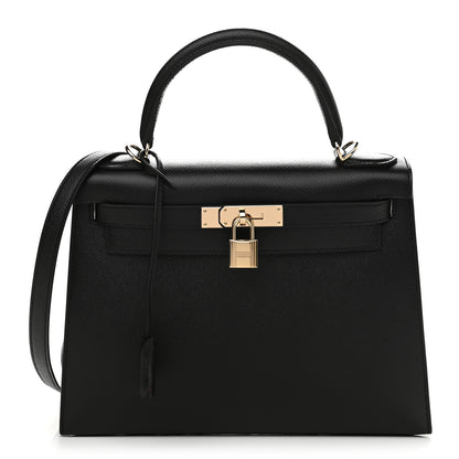 Hermes Epsom Horseshoe Kelly Sellier 28 Black Rose Extreme 1 of 11