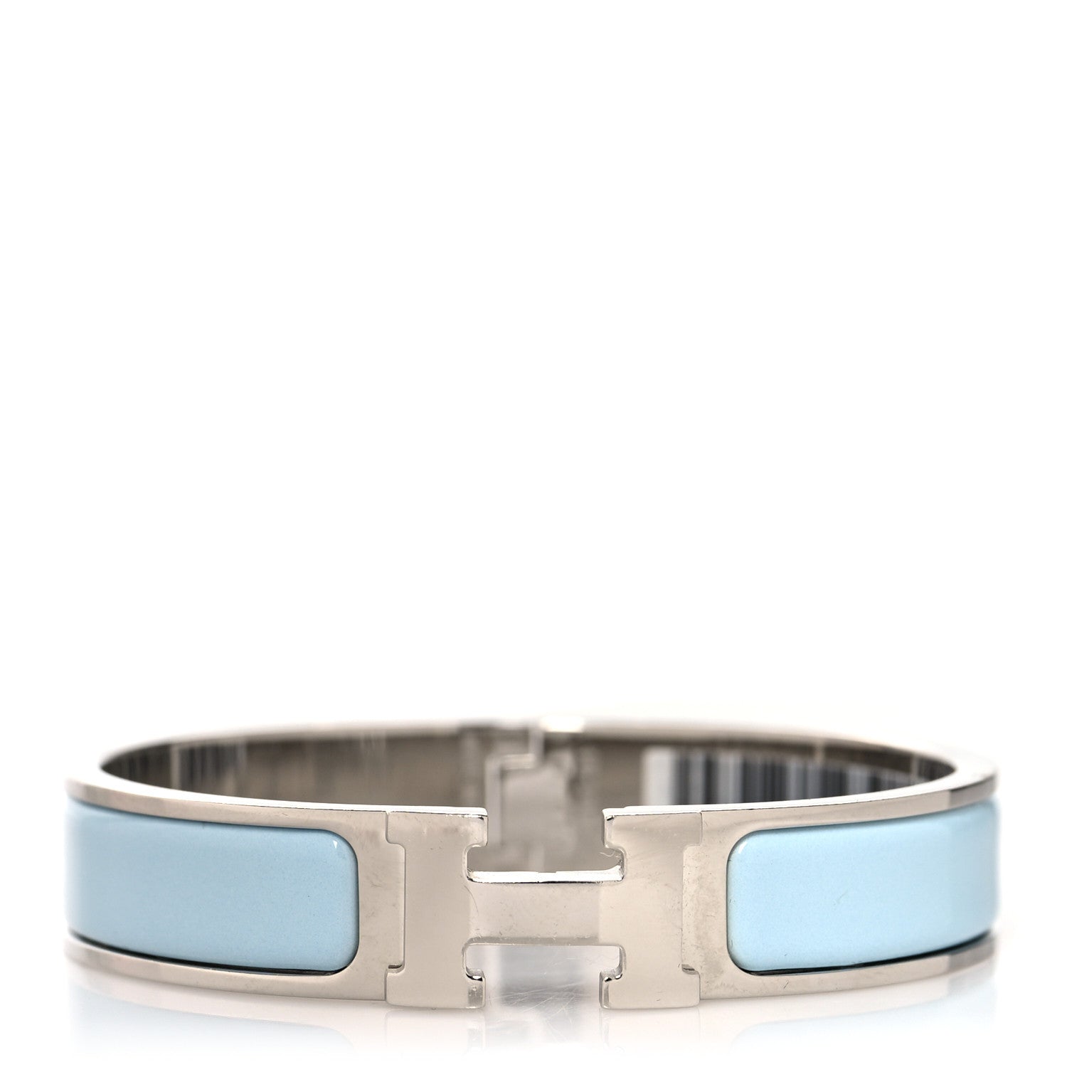 Hermes Enamel Narrow Clic Clac H Bracelet PM Bleu Polaire 1 of 5