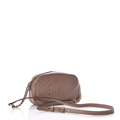 Gucci Calfskin Matelasse Small GG Marmont Chain Shoulder Bag Porcelain Rose 3 of 11
