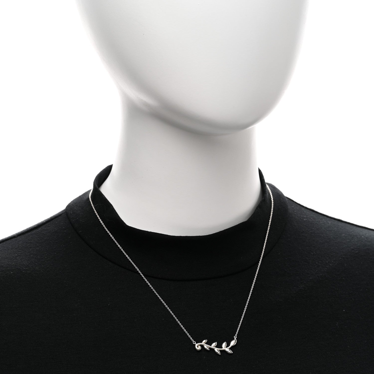 Tiffany Sterling Silver Paloma Picasso Olive Leaf Vine Pendant Necklace 2 of 4