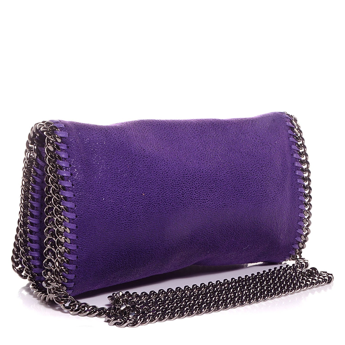 Faux Leather Shaggy Deer Falabella Crossbody Bag Bright Purple