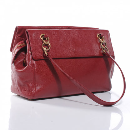 Chanel Caviar CC Flap Bag Red 3 of 7