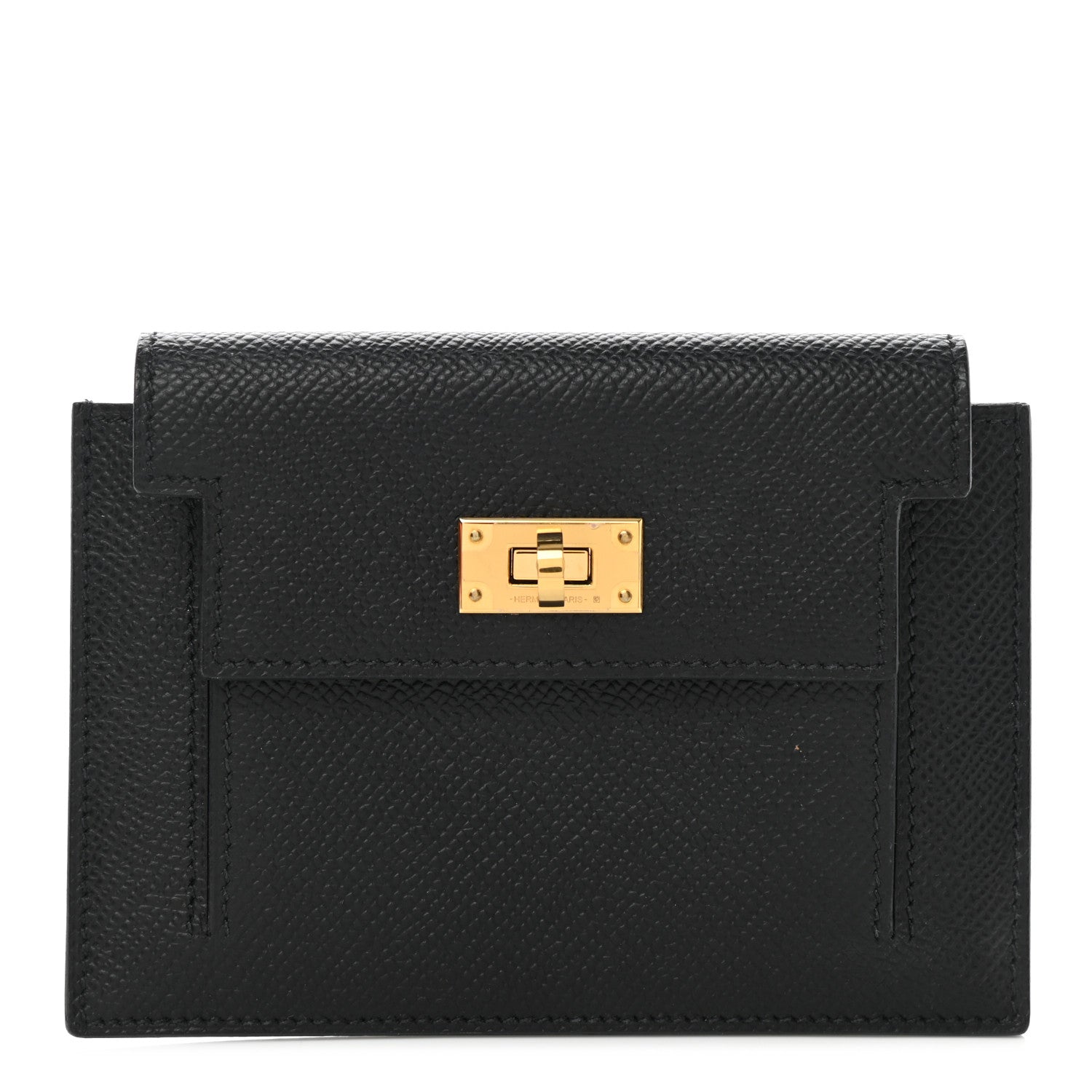 Hermes Epsom Kelly Pocket Compact Wallet Black 1 of 8