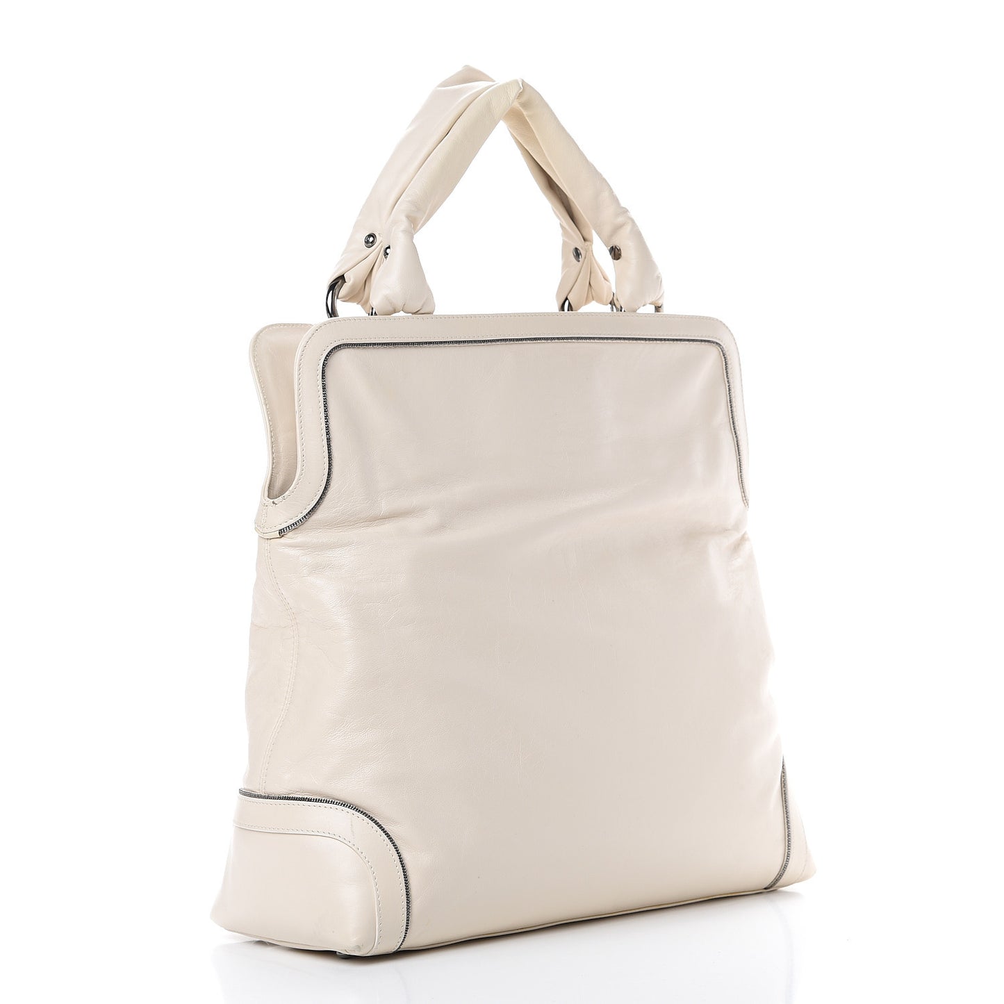 Calfskin Soho CC Shopper Tote White