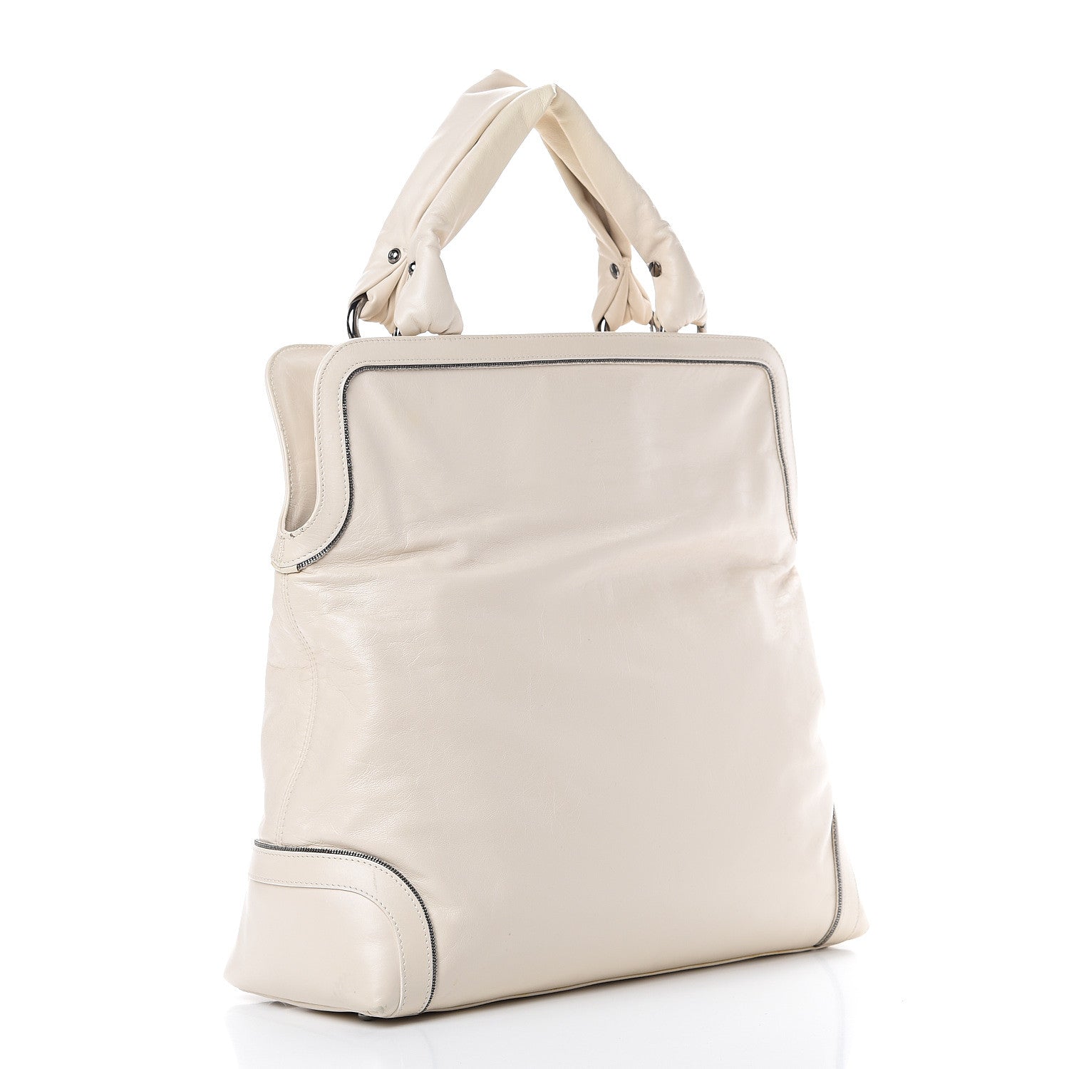 Chanel Calfskin Soho CC Shopper Tote White 2 of 17