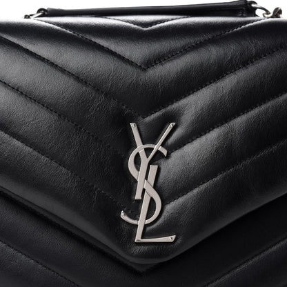 Saint Laurent Calfskin Y Quilted Monogram Medium Loulou Chain Satchel Black 12 of 12