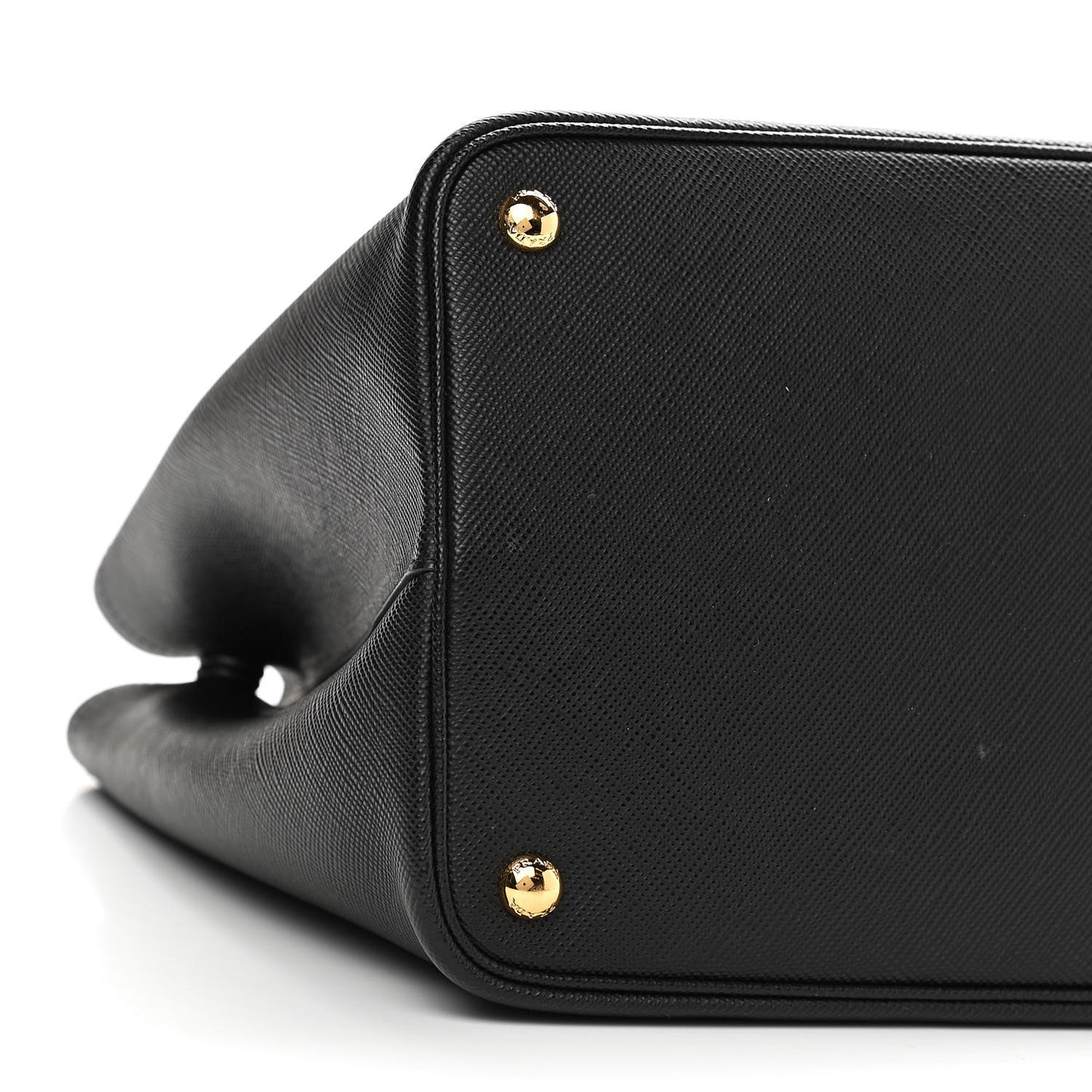Saffiano Cuir Large Double Bag Black Fuoco