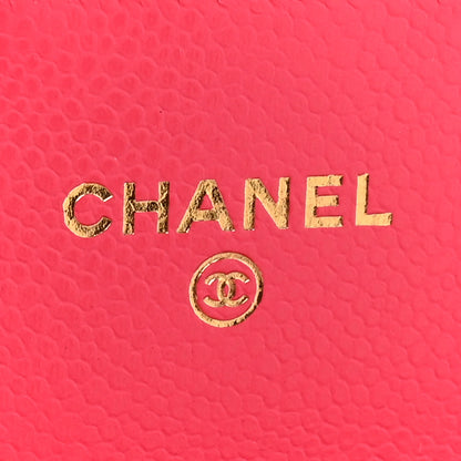 Chanel Caviar Quilted Flap Card Holder Wallet Fuchsia 6 of 8