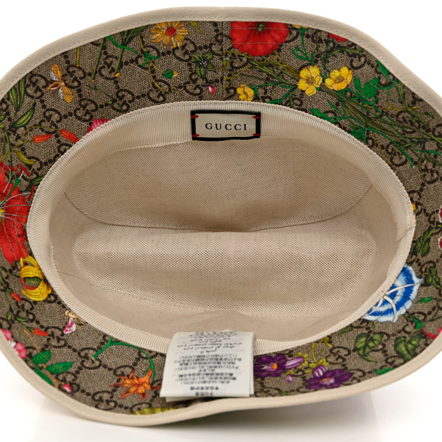 Gucci GG Supreme Monogram Flora Bucket Hat White 7 of 11