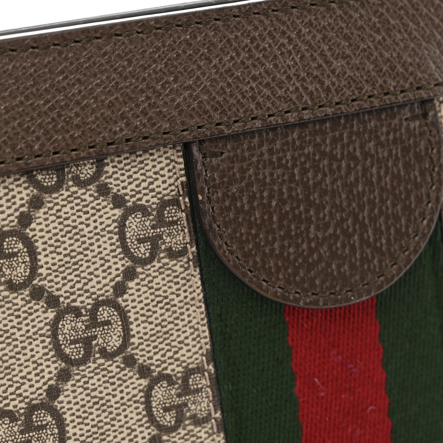GG Supreme Monogram Web Small Ophidia Chain Shoulder Bag Brown