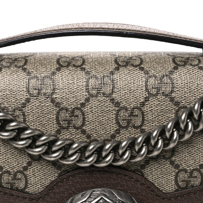 Gucci GG Supreme Monogram Textured Dollar Calfskin Top Handle Dionysus Shoulder Bag Beige Ebony New Acero 8 of 10