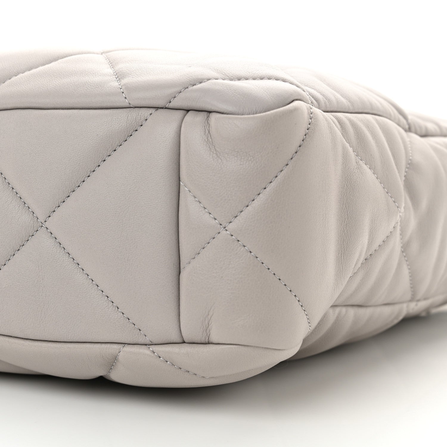 Chanel Lambskin Quilted Chanel 19 Shopping Bag Grey 10 of 11
