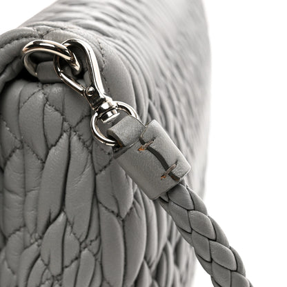 Miu Miu Nappa Matelasse Crystal Flap Clutch Grey 10 of 10
