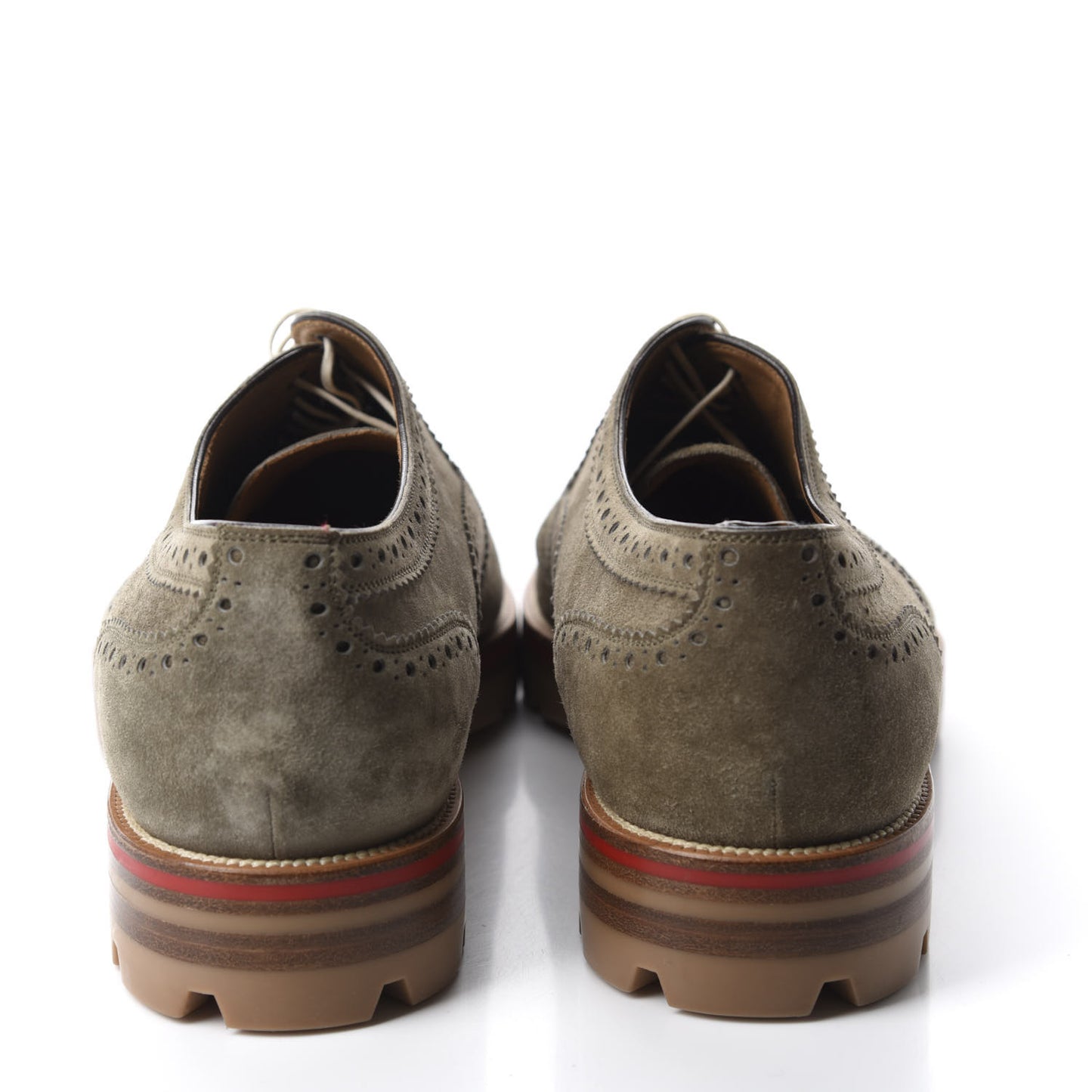 Veau Velours Mens Charlie Me Flat Oxfords 41 Poivre Vert
