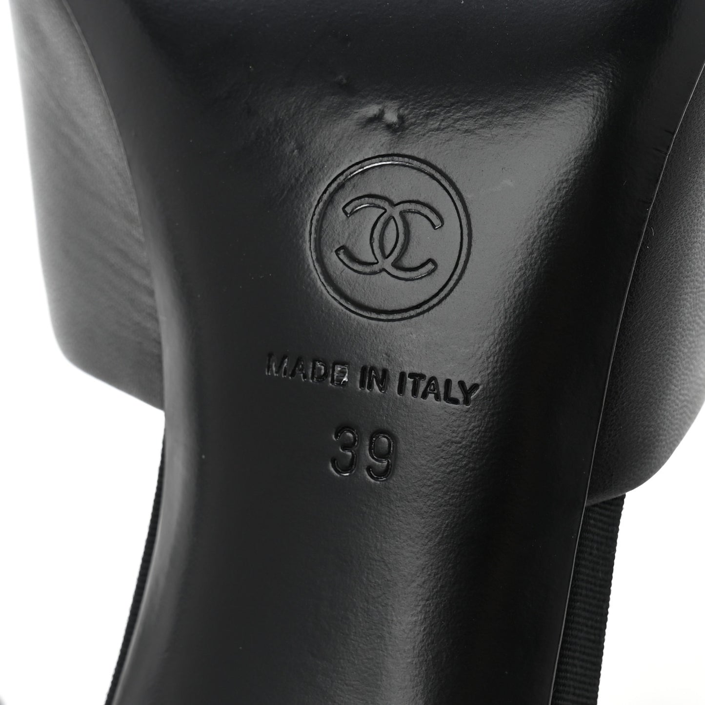 Goatskin Grosgrain Cap Toe Pearl Mule 39 Black