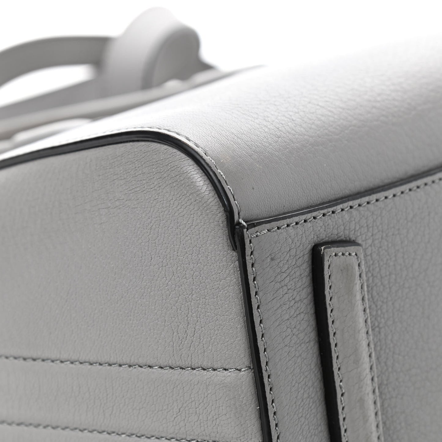 Sugar Goatskin Mini Antigona Pearl Grey