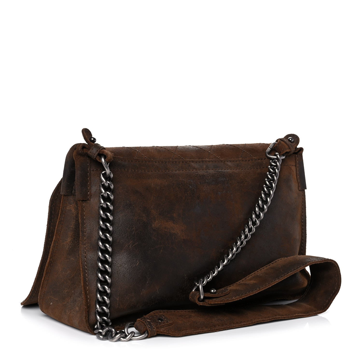 Chanel Calfskin Stitched Large Highlander Messenger Brown 3 of 16