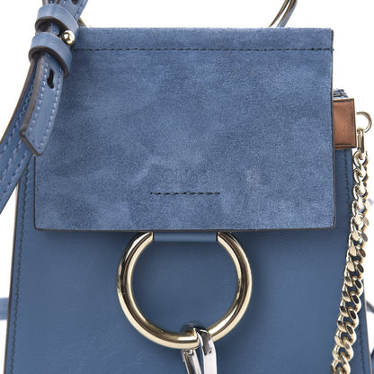 Chloe Suede Calfskin Mini Faye Bracelet Bag Vinyl Blue 9 of 10
