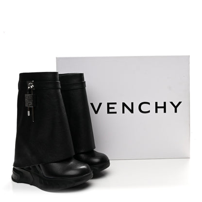Givenchy Grained Calfskin Shark Lock Biker Ankle Boots 38 Black 10 of 10