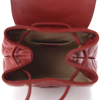 Gucci Calfskin Matelasse GG Marmont Flap Backpack Hibiscus Red 4 of 9