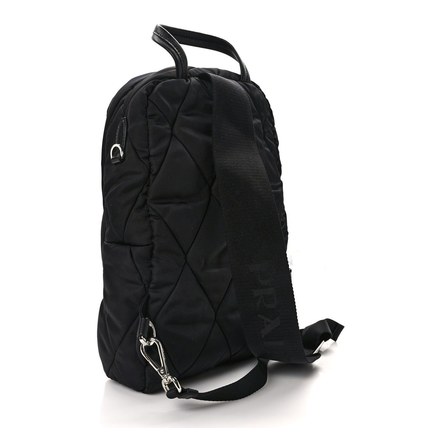 Nylon Tessuto Impuntu Quilted Backpack Black