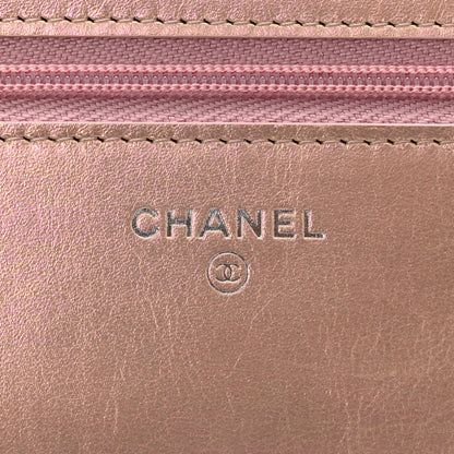 Chanel Iridescent Calfskin Quilted Wallet On Chain WOC Pink 6 of 12