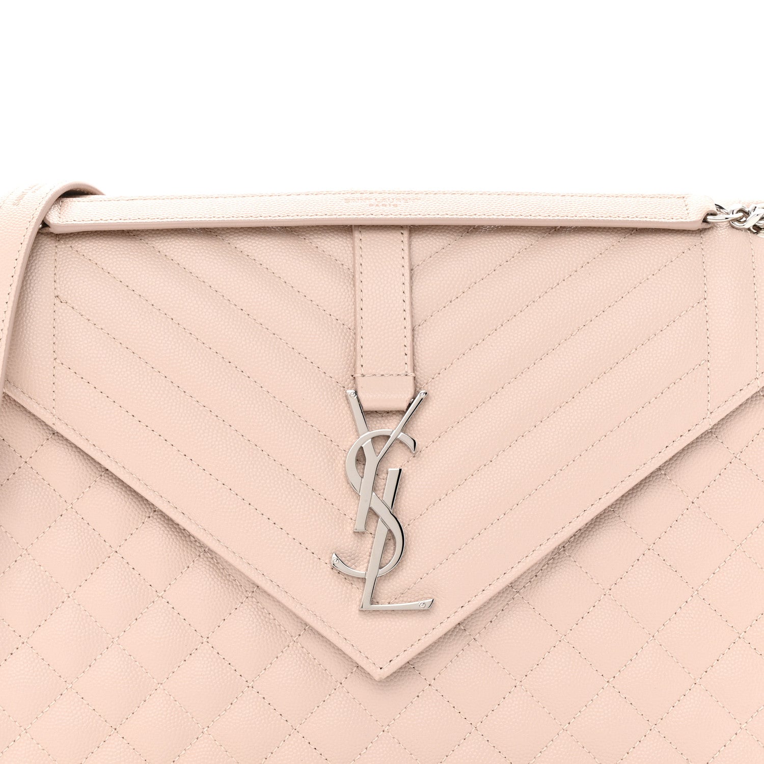 Saint Laurent Grain De Poudre Textured Mixed Matelasse Large Triquilt Monogram Satchel Rose 8 of 17