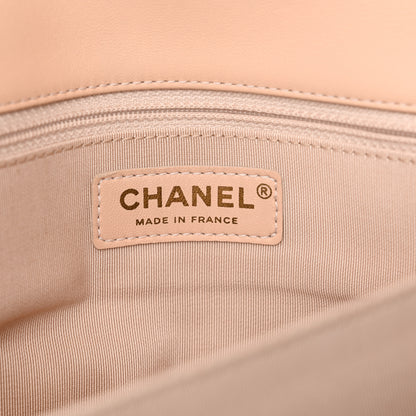 Chanel Patent Goatskin Quilted 3 Pocket Accordion Flap Light Beige 6 of 13