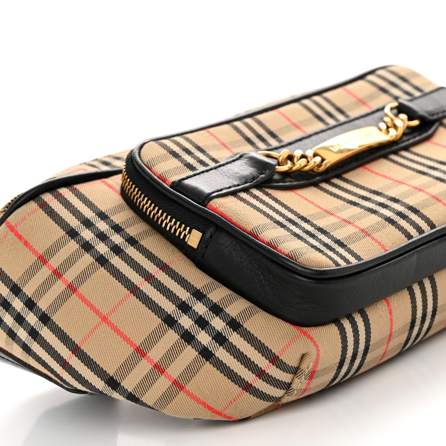 Cotton Vintage Check Large Bum Bag Archive Beige
