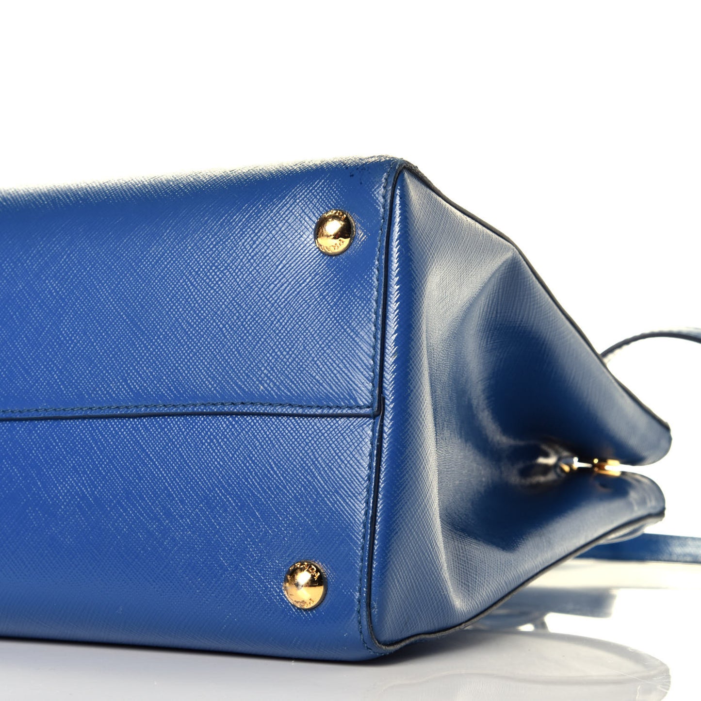 Saffiano Vernice Shopping Tote Azzurro