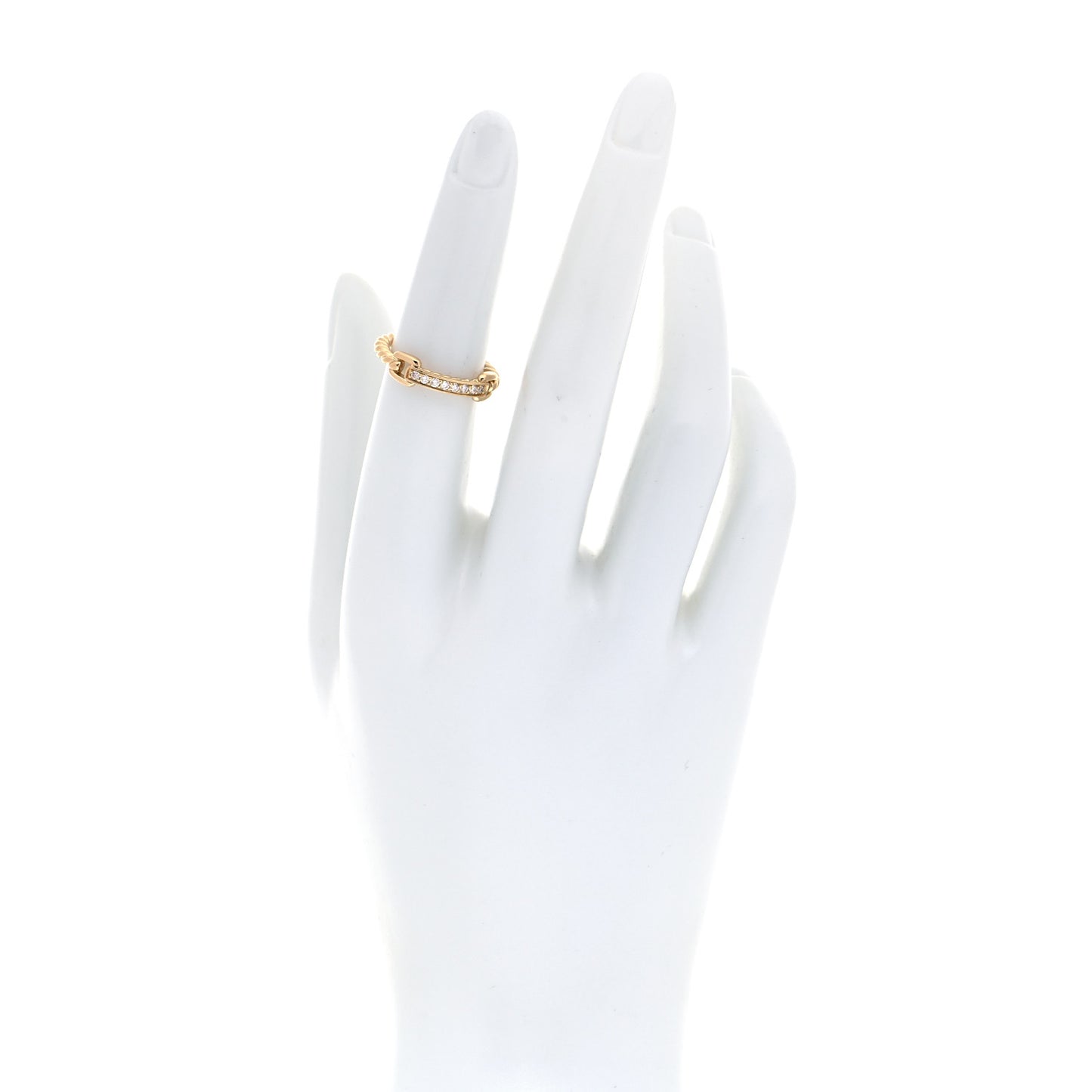 18K Yellow Gold Diamond Petite Pave Band Ring 50 5.25