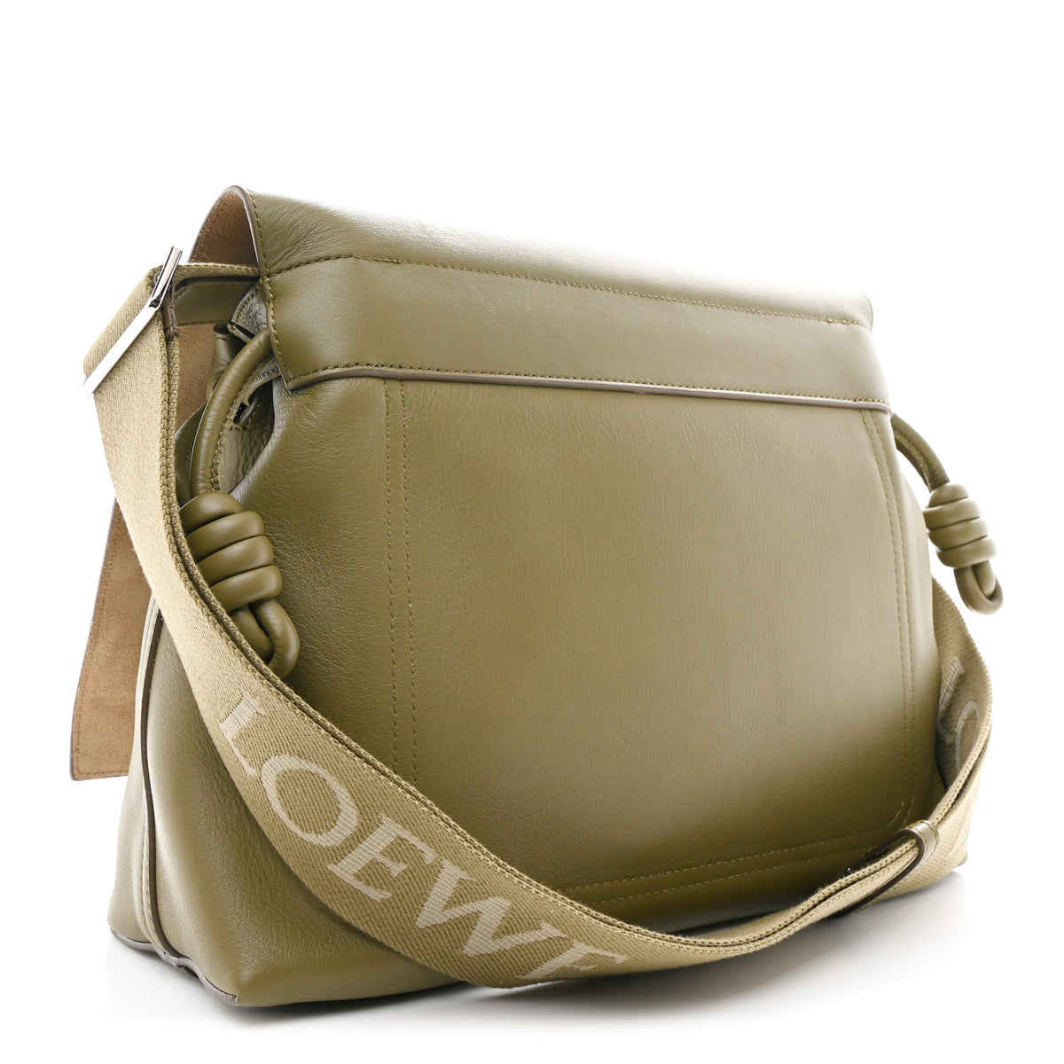 Loewe Shiny Supple Calfskin Flamenco Satchel Olive 3 of 10