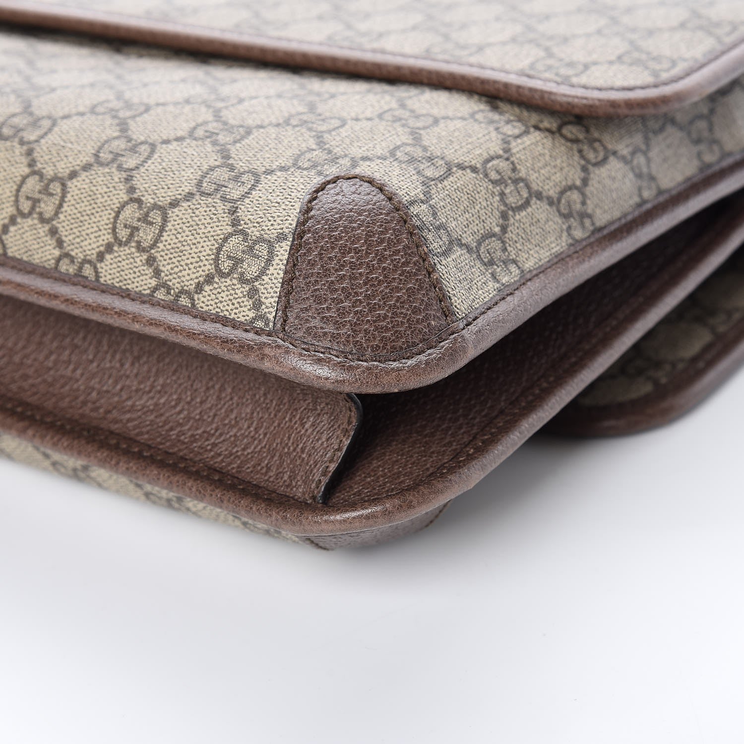 Gucci GG Supreme Monogram Web Neo Vintage Double Flap Messenger Bag Beige New Acero 12 of 14