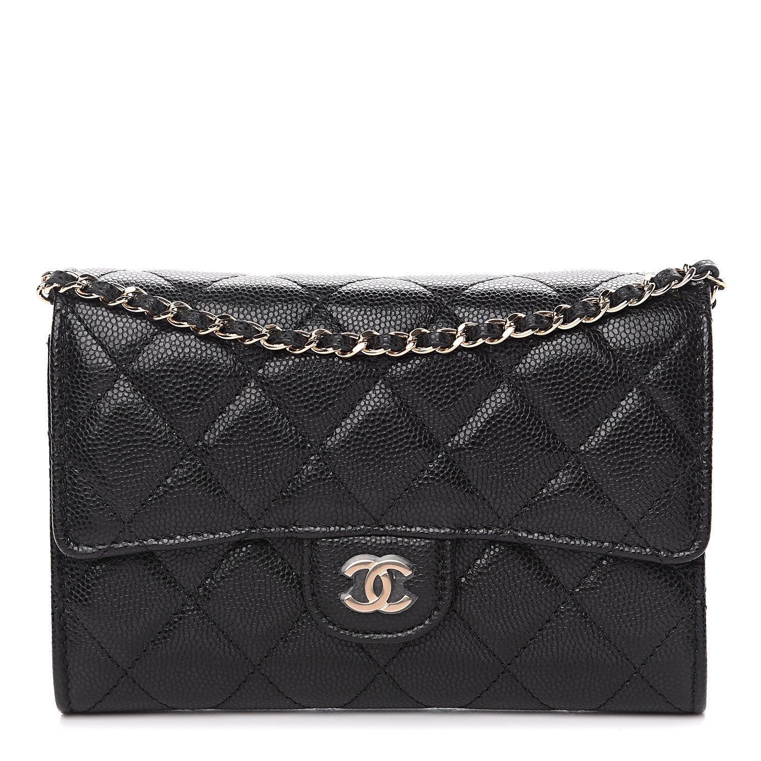 Chanel Iridescent Caviar Quilted Classic Clutch With Chain Black 1 of 7