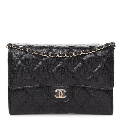 Chanel Iridescent Caviar Quilted Classic Clutch With Chain Black 1 of 7
