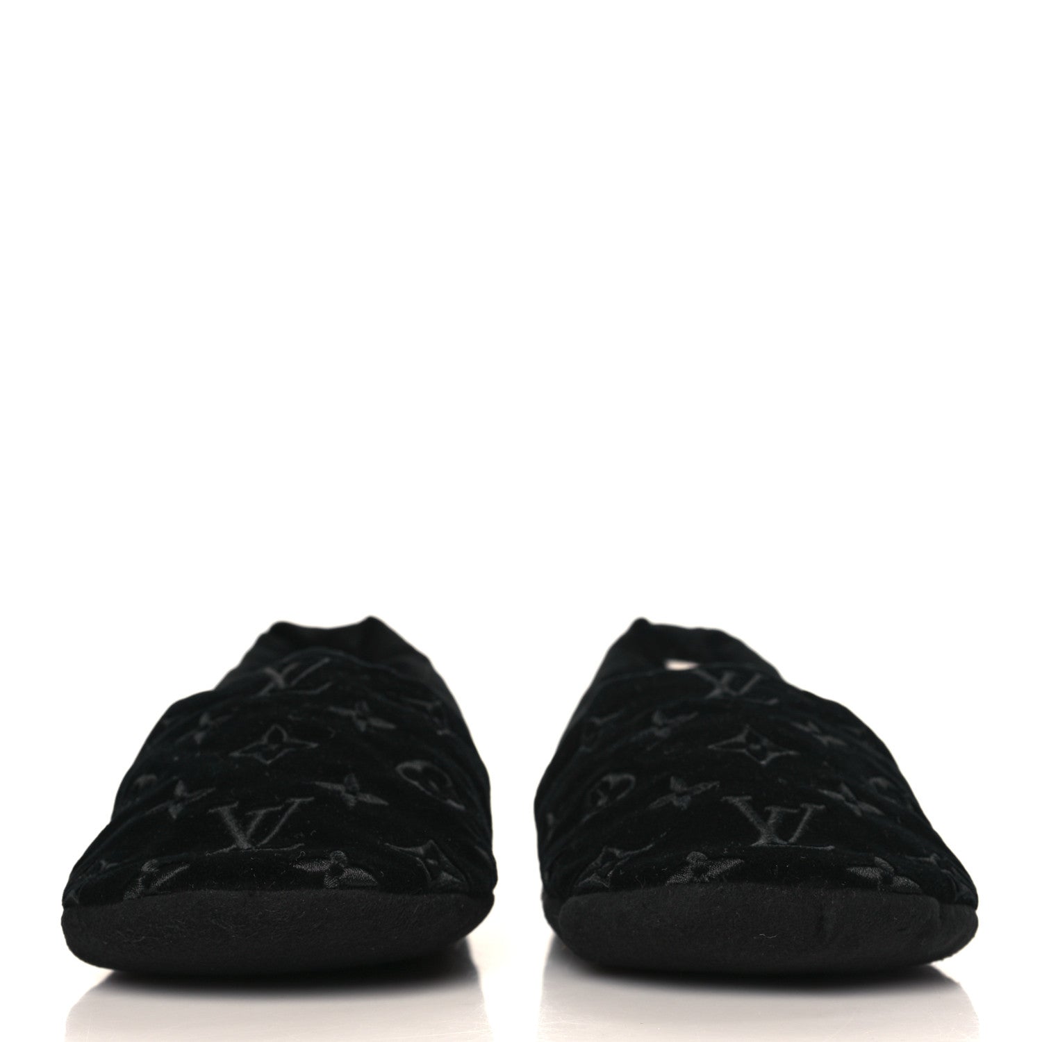 Louis Vuitton Velvet Embroidered Monogram Dreamy Slipper 36 Black 2 of 7
