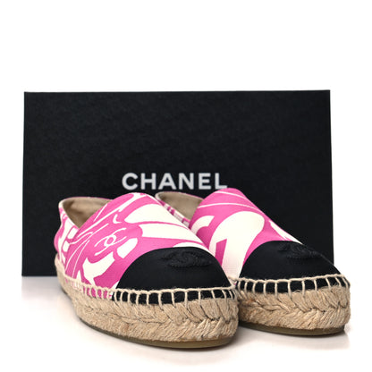 Chanel Cotton Grosgrain Espadrilles 36 Pink Ecru Black 36 Pink Ecru Black 10 of 10