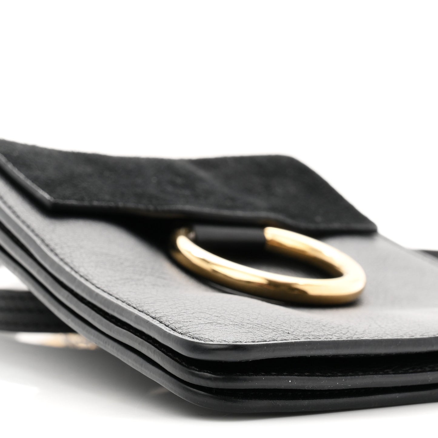 Suede Calfskin Mini Faye Bracelet Bag Black