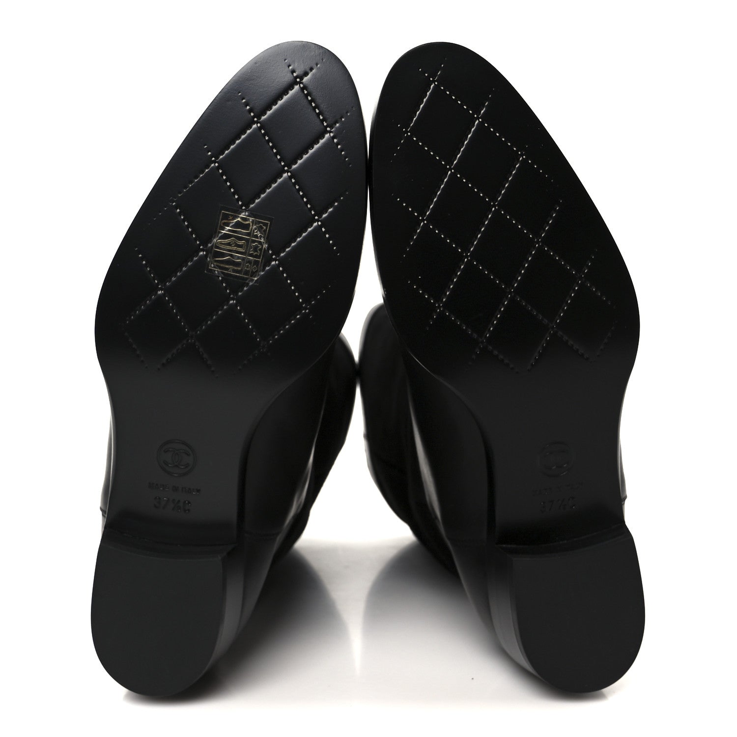 Chanel Suede Calfskin CC Short Boots 37.5 Black 6 of 10